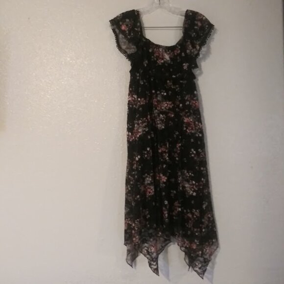 No Boundaries women's size XXL (2XL) 19 black multicolored floral dress - Picture 1 of 15